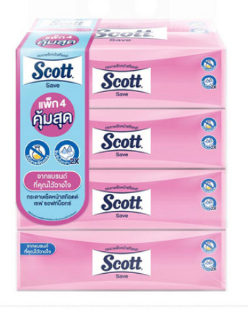 สก๊อตต์ เซฟซอฟท์บ๊อกซ์ 160 แผ่น (แพ็ก 4 ห่อ)